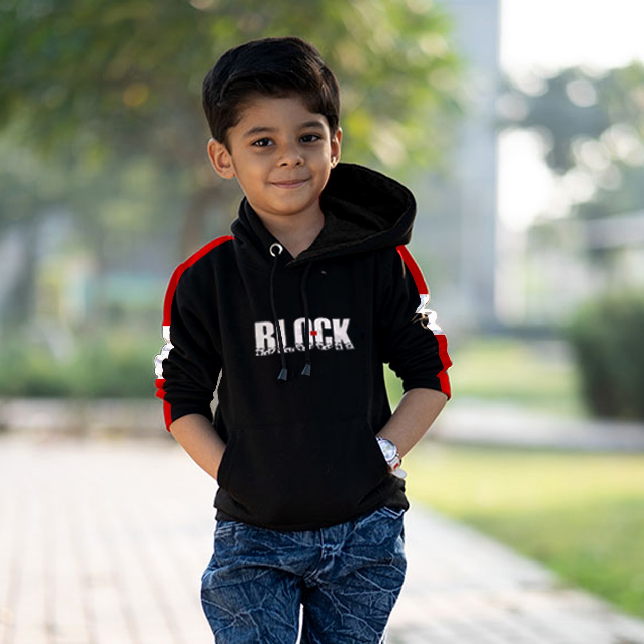 Stylish Casual Baby Hoodies Black